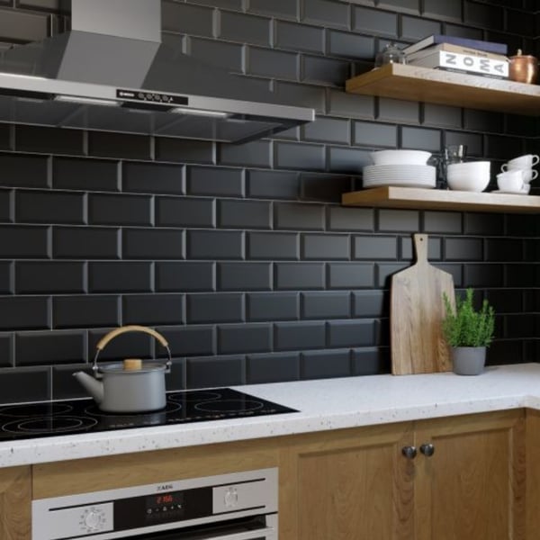 Πλακάκι Metro Bizoute Black 10x20 cm
